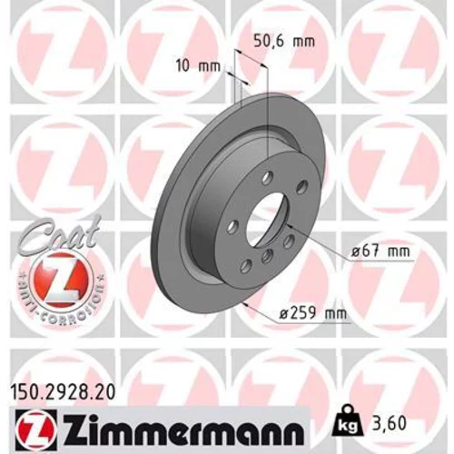 Brzdový kotúč ZIMMERMANN 150.2928.20