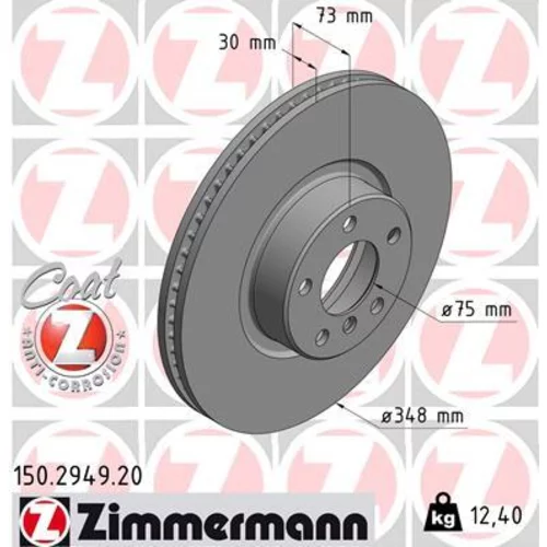 Brzdový kotúč ZIMMERMANN 150.2949.20