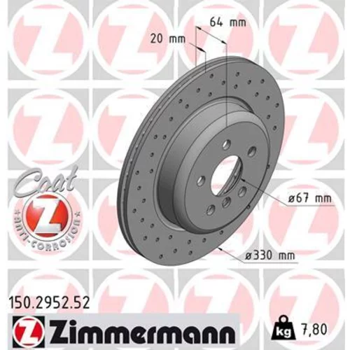 Brzdový kotúč ZIMMERMANN 150.2952.52