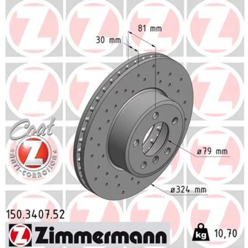 Brzdový kotúč ZIMMERMANN 150.3407.52