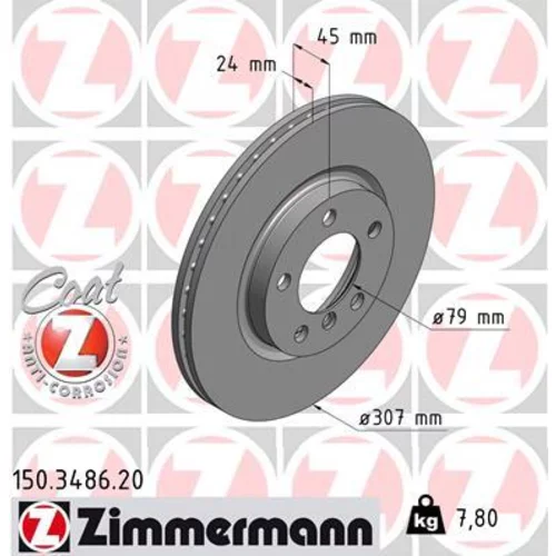 Brzdový kotúč ZIMMERMANN 150.3486.20