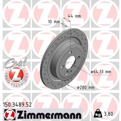 Brzdový kotúč ZIMMERMANN 150.3489.52