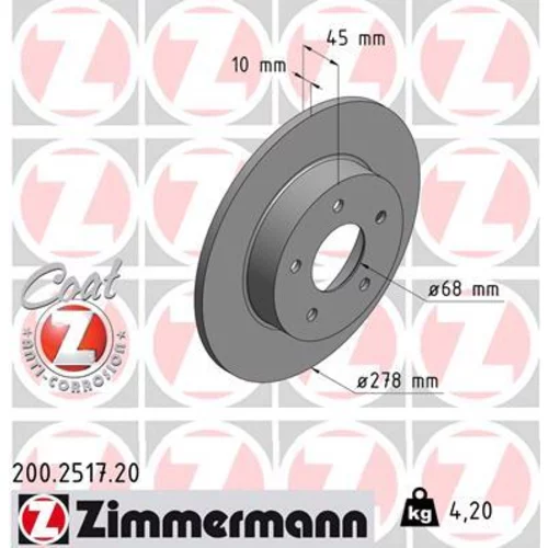 Brzdový kotúč ZIMMERMANN 200.2517.20