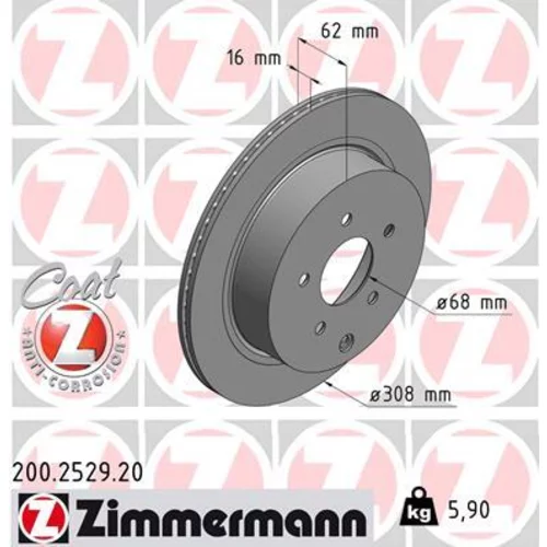 Brzdový kotúč ZIMMERMANN 200.2529.20