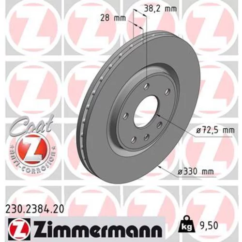 Brzdový kotúč ZIMMERMANN 230.2384.20