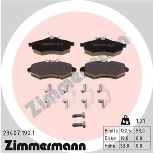 Sada brzdových platničiek kotúčovej brzdy ZIMMERMANN 23407.190.1