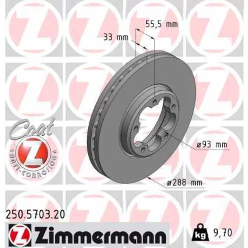 Brzdový kotúč ZIMMERMANN 250.5703.20