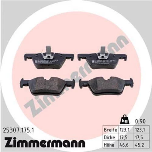 Sada brzdových platničiek kotúčovej brzdy ZIMMERMANN 25307.175.1