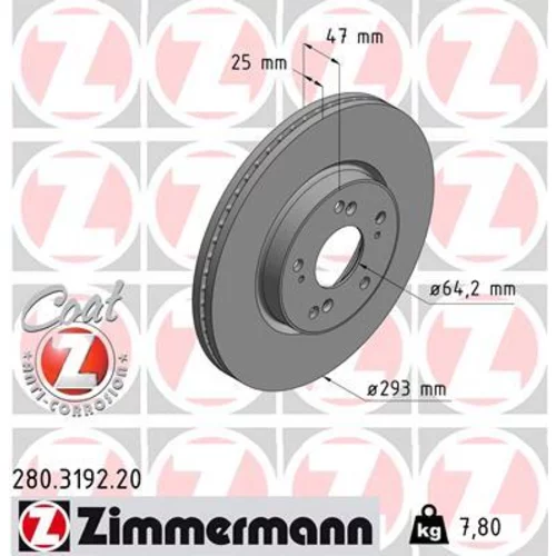 Brzdový kotúč ZIMMERMANN 280.3192.20