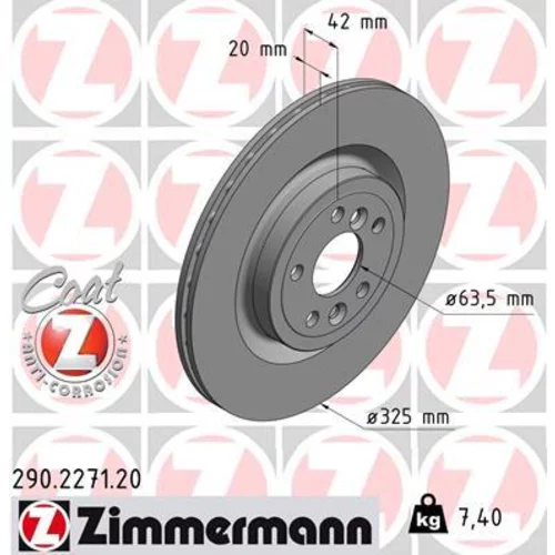 Brzdový kotúč ZIMMERMANN 290.2271.20