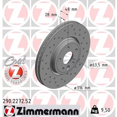 Brzdový kotúč ZIMMERMANN 290.2272.52