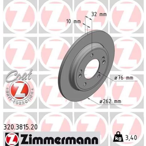 Brzdový kotúč ZIMMERMANN 320.3815.20