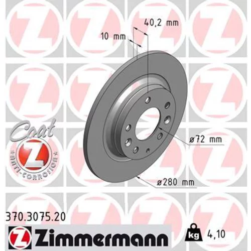 Brzdový kotúč ZIMMERMANN 370.3075.20