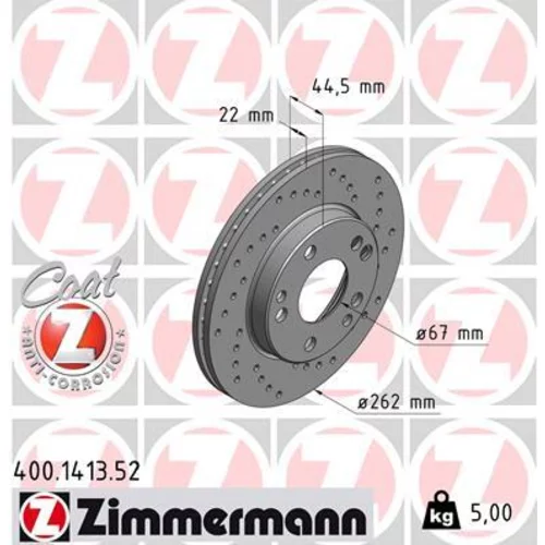 Brzdový kotúč ZIMMERMANN 400.1413.52