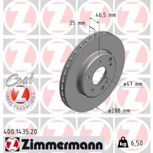 Brzdový kotúč ZIMMERMANN 400.1435.20