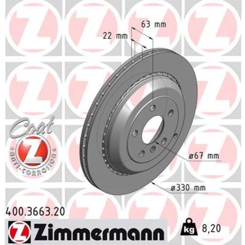 Brzdový kotúč ZIMMERMANN 400.3663.20