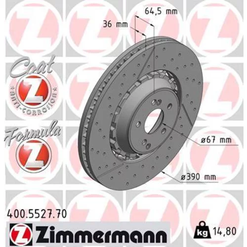 Brzdový kotúč ZIMMERMANN 400.5527.70