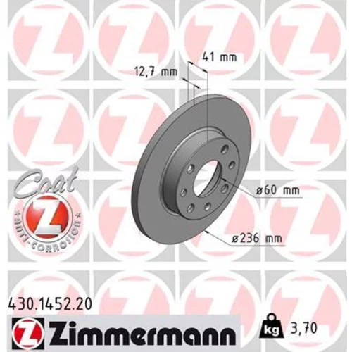 Brzdový kotúč ZIMMERMANN 430.1452.20