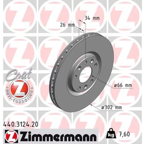 Brzdový kotúč ZIMMERMANN 440.3124.20