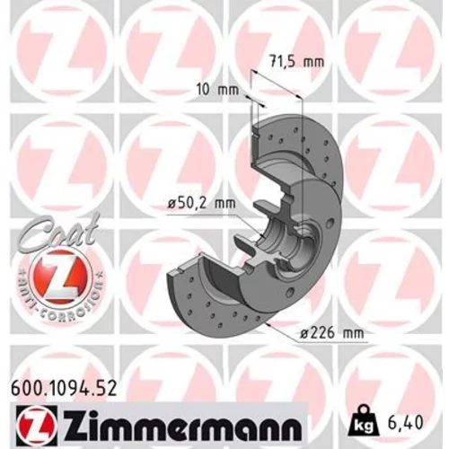 Brzdový kotúč ZIMMERMANN 600.1094.52