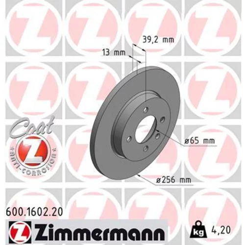 Brzdový kotúč ZIMMERMANN 600.1602.20