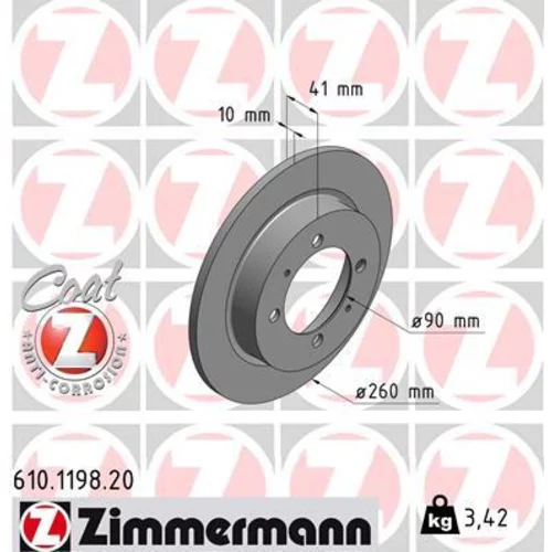 Brzdový kotúč ZIMMERMANN 610.1198.20