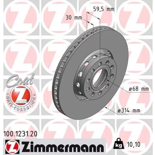 Brzdový kotúč ZIMMERMANN 100.1231.20