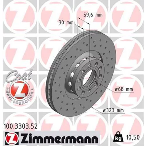 Brzdový kotúč ZIMMERMANN 100.3303.52