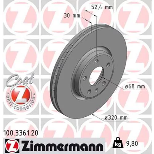 Brzdový kotúč ZIMMERMANN 100.3361.20