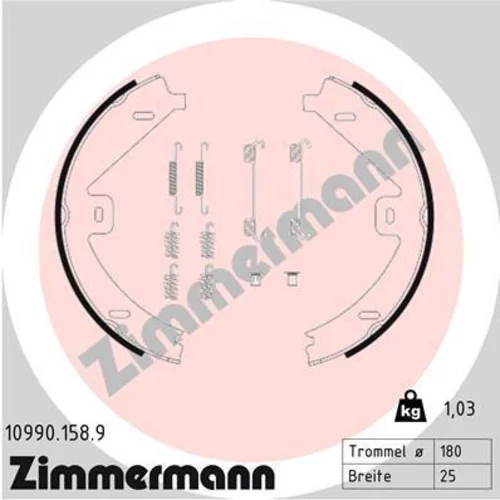 Sada brzd. čeľustí parkov. brzdy ZIMMERMANN 10990.158.9