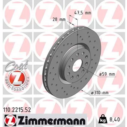 Brzdový kotúč ZIMMERMANN 110.2215.52