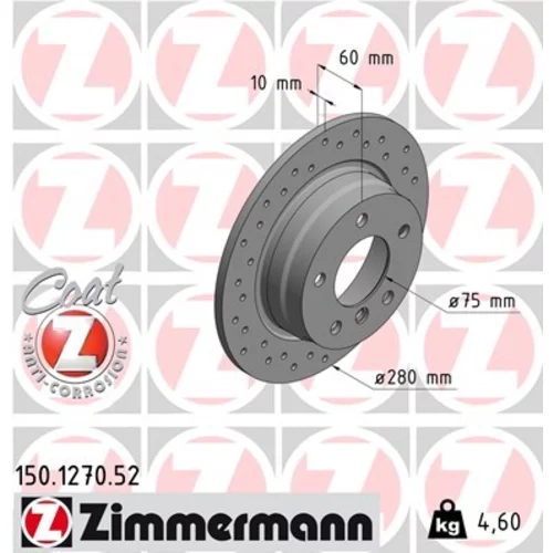 Brzdový kotúč ZIMMERMANN 150.1270.52