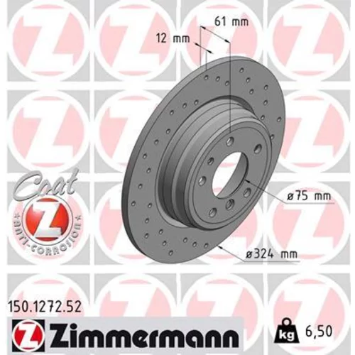 Brzdový kotúč ZIMMERMANN 150.1272.52