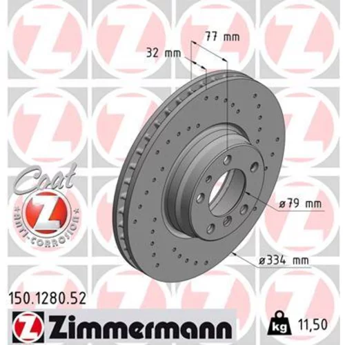 Brzdový kotúč ZIMMERMANN 150.1280.52