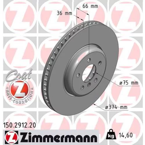 Brzdový kotúč ZIMMERMANN 150.2912.20