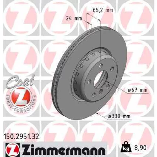 Brzdový kotúč ZIMMERMANN 150.2951.32