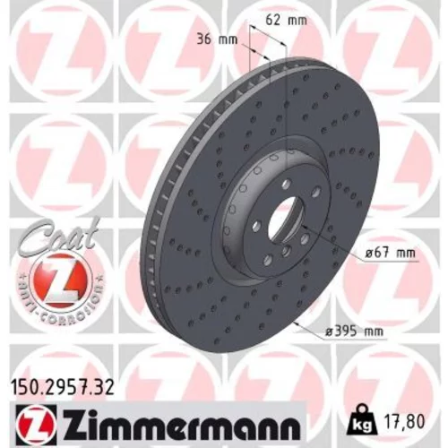 Brzdový kotúč 150.2957.32 /Zimmermann/