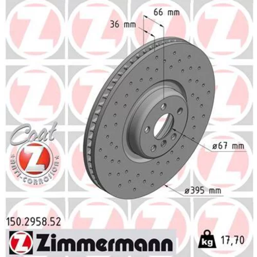 Brzdový kotúč ZIMMERMANN 150.2958.52