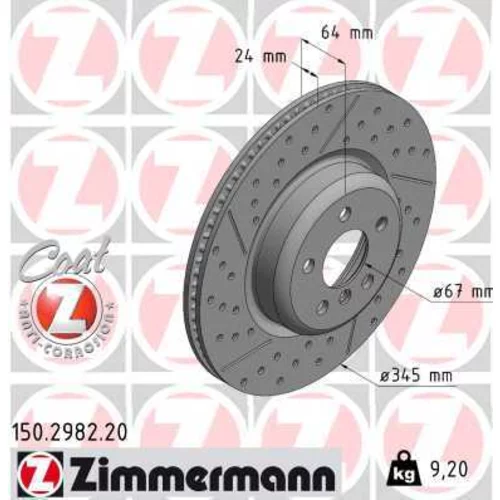 Brzdový kotúč ZIMMERMANN 150.2982.20