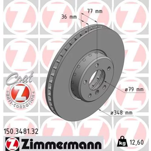 Brzdový kotúč ZIMMERMANN 150.3481.32