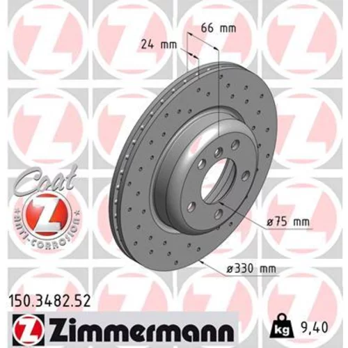 Brzdový kotúč ZIMMERMANN 150.3482.52