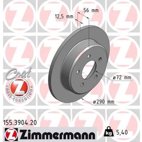 Brzdový kotúč ZIMMERMANN 155.3904.20