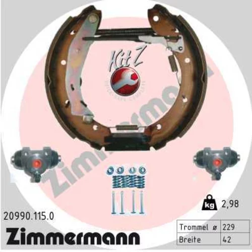 Sada brzdových čeľustí ZIMMERMANN 20990.115.0