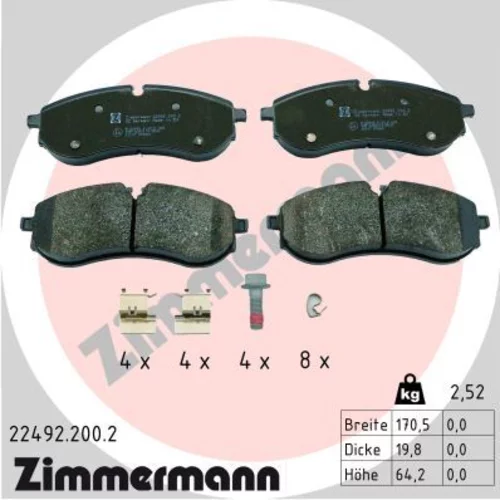 Sada brzdových platničiek kotúčovej brzdy ZIMMERMANN 22492.200.2