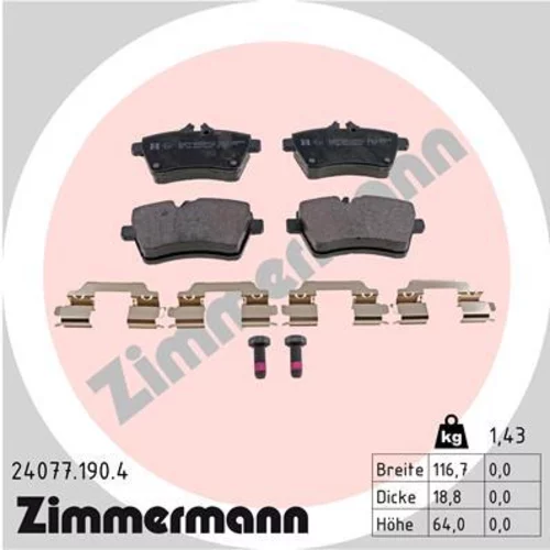 Sada brzdových platničiek kotúčovej brzdy ZIMMERMANN 24077.190.4