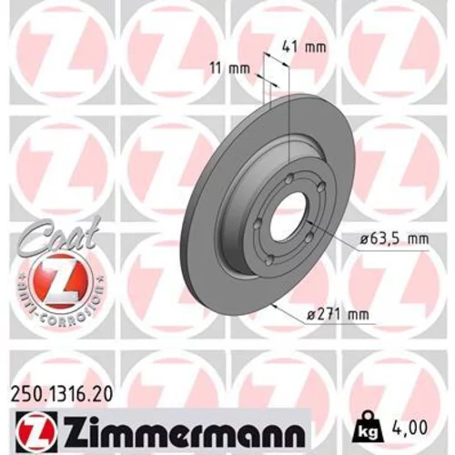 Brzdový kotúč ZIMMERMANN 250.1316.20