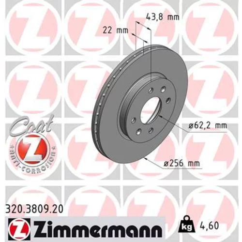 Brzdový kotúč ZIMMERMANN 320.3809.20