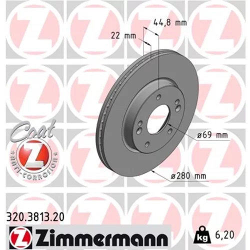 Brzdový kotúč ZIMMERMANN 320.3813.20