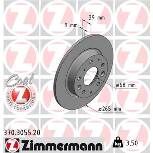 Brzdový kotúč ZIMMERMANN 370.3055.20