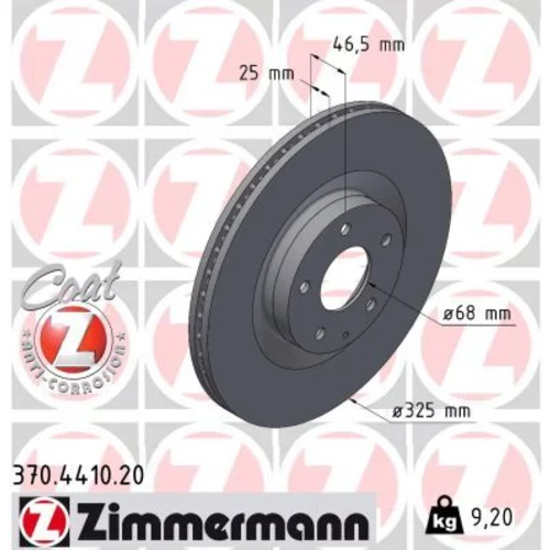 Brzdový kotúč ZIMMERMANN 370.4410.20